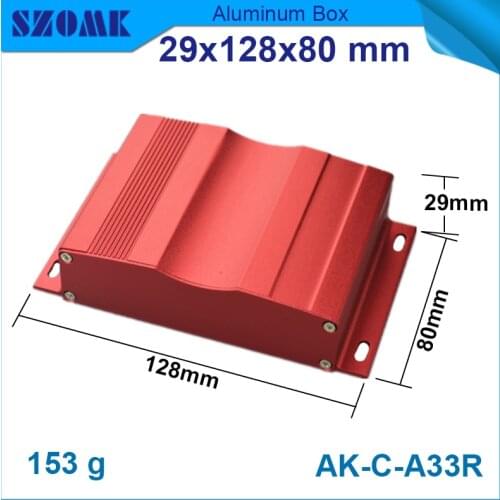 10 pcs/lot red color new arrival custom hammond metal enclosures 29(H)x128(W)x80(L) mm small aluminum box aluminum enclosure