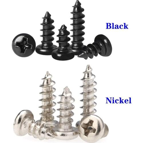 1000PCS M1 M1.2 black or Nickel micro electronic screw cross recessed phillips round pan head self tapping screw