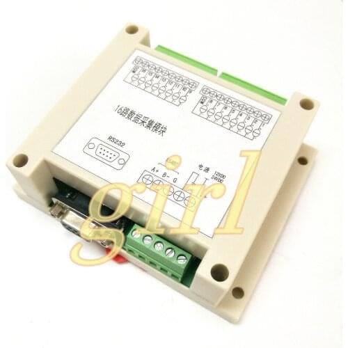 16 channel analog data acquisition module 16AD optional relay MODBUS-RTU support configuration