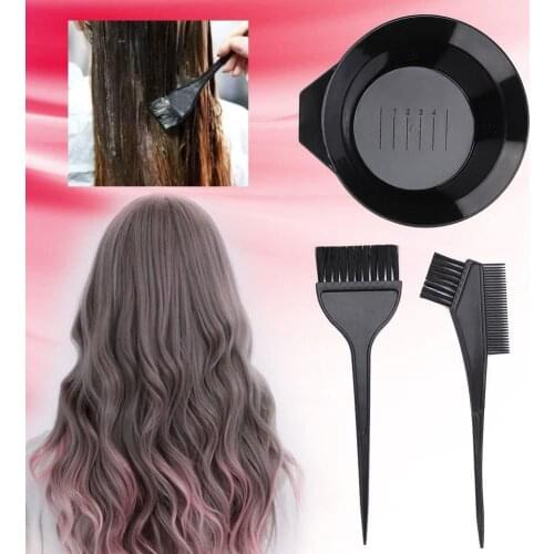 3Pcs/Set 4Pcs/set Professional Black Plastic Hairdressing Brushes Bowl Combo Salon Hair Color Kit Hairdressing Tools