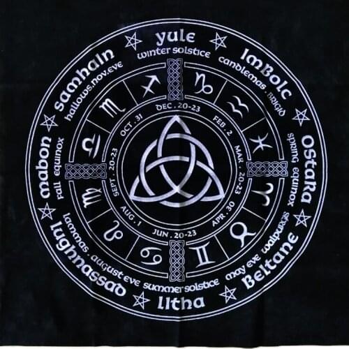 49x49cm 12 Constellations Tarot Card Tablecloth Board Game Velvet Divination Altar Cloth Fortune Astrology Oracle Card Cloth