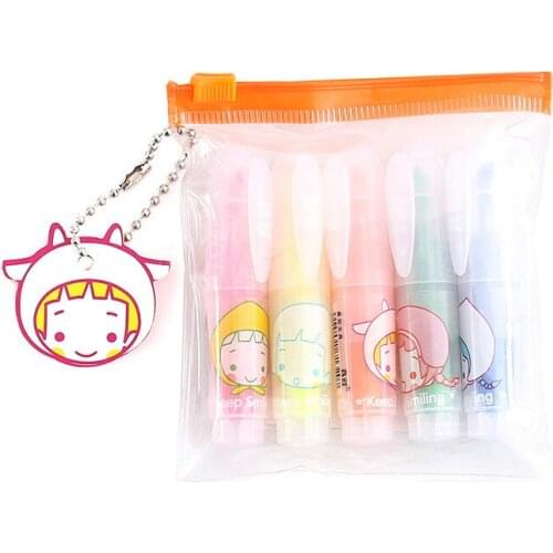 5PCS/Set New Cute Creative Candy Colored Highlighter Markers Fluorescent Pen Student Gift Stationery School Supplies