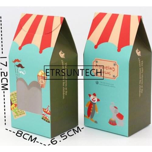 500pcs Circus London Soldier Kraft Paper Gift Packaging Box Cookies Paper Bag Candy Food Packing Box With Windows