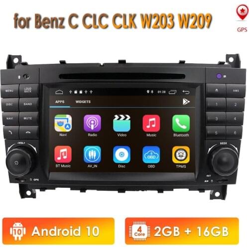 2 Din Android Car Auto Radio for Mercedes Benz W203 2004 2007 CLC CLK C W209 2008 - 2010 7 Inch Car Stereo Multimedia GPS Navi