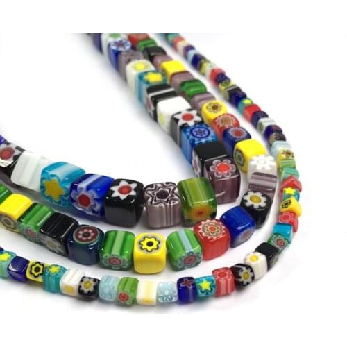 Natural Semi Precious Stone Beads Square Glass Making Necklaces Bracelets And Earrings For DIY 4/6/8/10/12mm