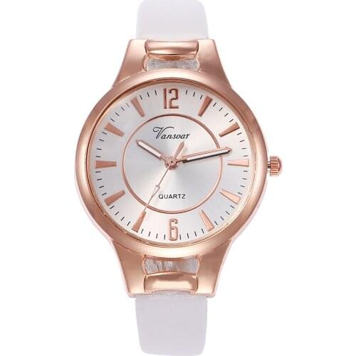 Fashionable Womens Leather Watches Luxury Ladies Analog Quartz Wristwatches Elegant Watch Clock Relogios Femininos