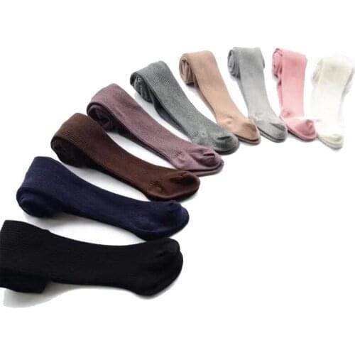 Breathable Baby Autumn Winter Tights Baby Toddler Kid Girl Ribbed Stockings Cotton Warm Pantyhose Solid Color Tight 1-7 Years