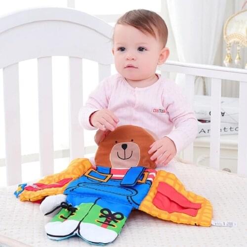 Baby Early Educational Toys Montessori Toys Bunny Bear Cloth Book Soft Appease Doll Life Skill Training Toddler Toys