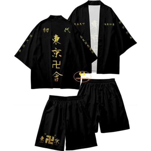 Anime Tokyo Revengers Haori Tokyo Manji Gang Kimono Shorts Manjiro Sano Cosplay Yukata Ken Ryuguji Summer Toman Uniform Cardigan