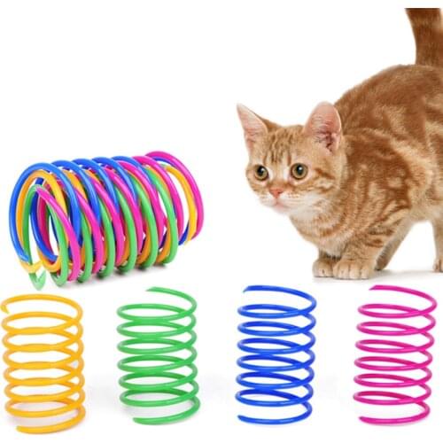 Colorful Cat Spring Toy Creative Plastic Flexible Cat Coil Toy 4Pcs/Pack Interactive Toy Cat Funny Toy Pet Favor Toy Pet Product