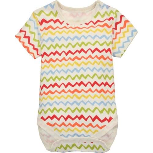 Y441 Summer hand-painted series of boys and girls baby cotton short-sleeved Color waves pattern triangle clothes baby Bodysuits
