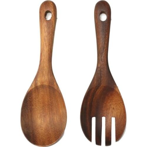 Acacia mixed fruit salad Fork Spoon Natural wood non-lacquer spoon Non-stick spoon