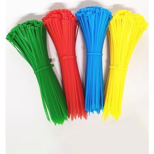100 pcs 6 color 3*150mm Plastic Zip Tie Self-locking Nylon Cable sleeve Ties black/Blue/Green/Yellow wire binding wrap straps