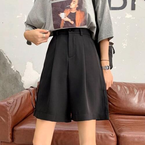 Pure Color Shorts Women New Style Casual Pants Women Wide-leg Pants Women Overalls Sports Pants Straight Pants Women Clothing