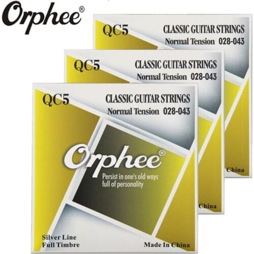 Orphee QC5 028-043 Classical Guitar Strings nylon silver jacketed wire Vacuum Packaging guitar parts 3 set