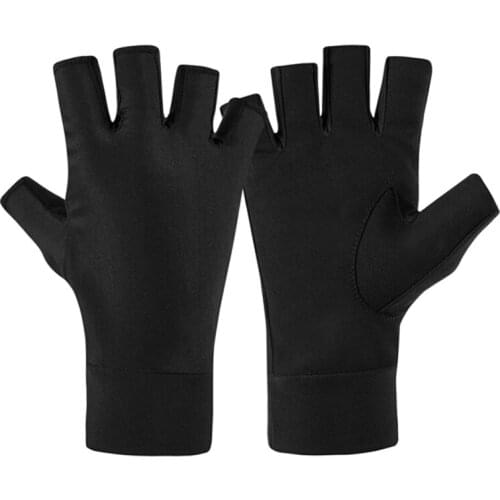 Cycling Gloves Anti Slip Breathable Outdoor Sports Hiking Half -finger Gloves Ice Silk Sunscreen Bicycle Bike Riding Gloves