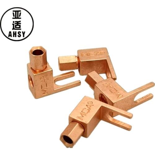 AHSY Audio Banana-To-Shovel Adapter Connector Y-Shaped Speaker Cable Cord Banana Jack High-End Copper Conversion Plug