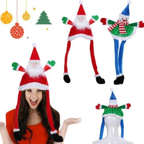 Christmas Plush Hat Old Man Snowman Costume Accessories Ear Mobile Holiday Role Playing Funny Party Dance Performance Props