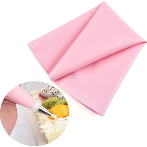 Pink Confectionery Bag Silicone Icing Piping Cream Pastry Bag Nozzle DIY Cake Decorating Baking Decorating Tool for Cake Fondant