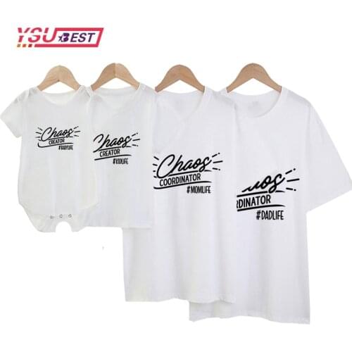 Family T-shirt Family Look Matching T-shirt Fashion Family Tshirts Mommy and Daughter Son Mom and Me Clothes Boys Girls Father