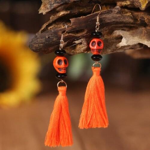 Halloween Clay Tassel Earring Skull Pumpkin Butterfly Handmade Casual Holiday Geometric Unique Trendy Earrings for Women