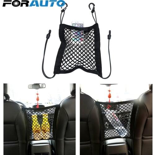 FORAUTO Car Truck Storage Bag Seat Hanging Bag Organizer Holder Mesh Net Elastic Luggage Hooks Car-styling Stowing Tidying