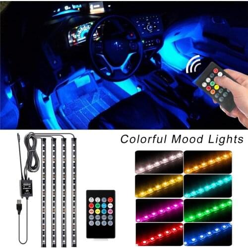 Car LED Strip Lights By APP Control Govee 36/48/72 LED Car Interior Lights Music Sound-activated Multicolour Under Dash Lighting
