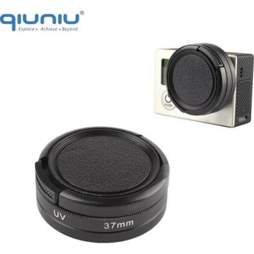 QIUNIU High Transmittance 37mm UV Filter with Lens Protector Cap for GoPro Hero 4 3+ 3 For GoPro Accessories