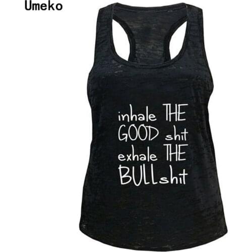 Umeko 2020 New Summer Sleeveless T-Shirt Casual Letter Print Vest Tank Top Womens Fashion Tops Loose Vest Singlets Camisole