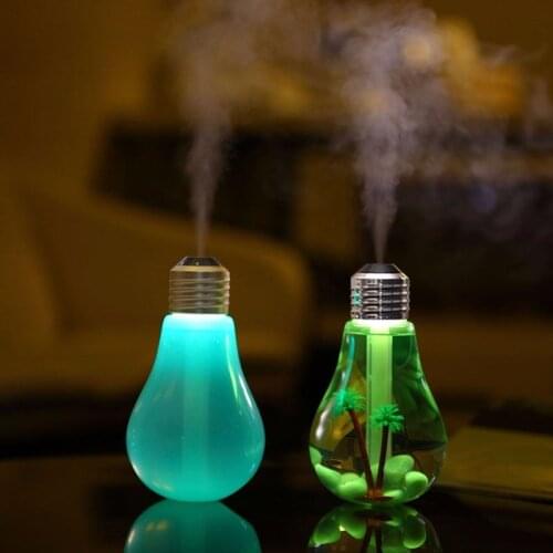 USB Ultrasonic Humidifier Home Office Mini Aroma Diffuser LED Night Light Aromatherapy Mist Maker Creative Bottle bulb