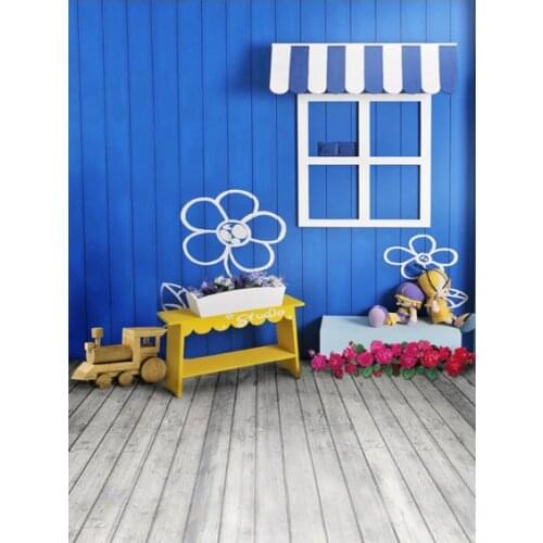 VinylBDS 200X300CM Flowers Wood Train Toys Dolls Window Backdrop Photography Mini Backgrounds Studio Backgrounds