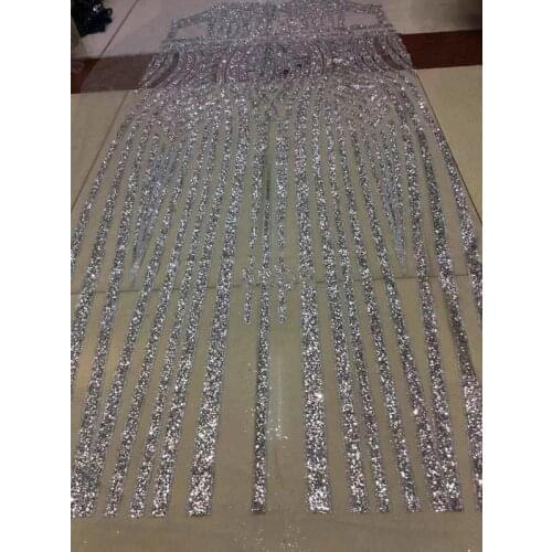 Embroidered mesh material SYJ-12821 with glitter french net lace fabric