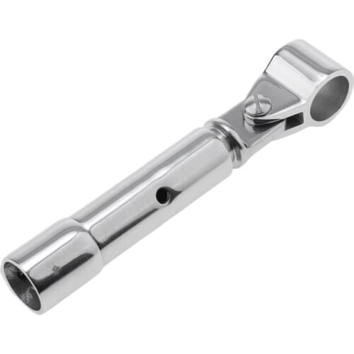 High Quality 316 Stainless Steel Flexible Bimini Top Cap Eye End 22mm Deck Hinge Mount (Silver)