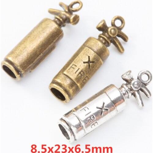 25 pieces of retro metal zinc alloy fire extinguisher pendant DIY handmade jewelry necklace making 8390