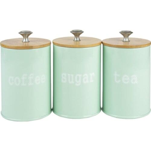 3pcs Kitchen Metal Spice Seasoning Canister Salt Sugar Pepper Container Jar for Tea Sugar Coffee Spice Seasoning Storing Case