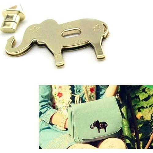 8.5x6cm Bag lock Purse Twist Lock Closure Turn Lock Fastener Light Golden metal elephant lock for tote handbag
