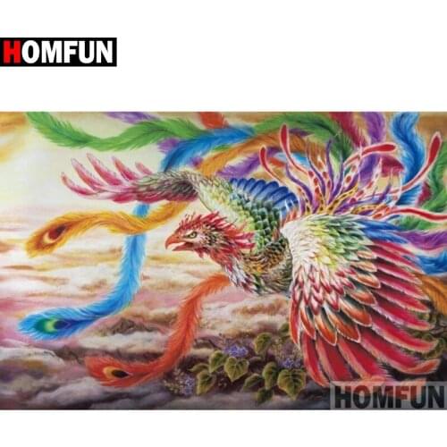 HOMFUN Full Square/Round Drill 5D DIY Diamond Painting "Oil painting phoenix" Embroidery Cross Stitch 3D Home Decor Gift A17704