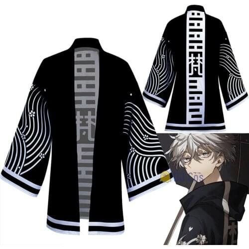 Anime Tokyo Revengers Brahman Senju Kawaragi Haori Kimono Cosplay Cloak Costume Black Long Uniform Top Halloween Men Women