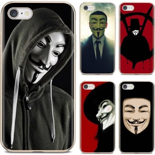 Guy Fawkes Anonymous Mask V For Vendetta For Xiaomi mi Redmi Note 3 4 4X 5 6 7 8 8t 9 9s 9t 10 pro lite Accessories Shell Case