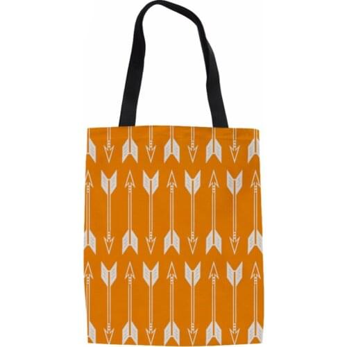 NOISYDESIGNS Arrows Printing Handbag Orange Female Coth Bag for Women Tote Bag Ladies Hand Bags Summer Beach Messenger Bag