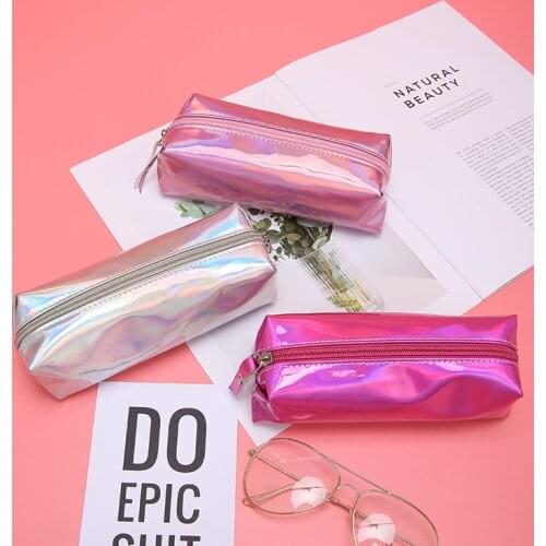 Dazzle Laser Pen Case Square Large Capactity Pencil Bag Waterproof Cosmetic Pouch for Girls School Office Supplies Stationery