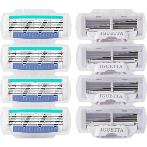 IGUETTA 2021Mens Manual Razor Blades Are Sharp And Practical White 4-Blade Set Shaving Legs Suitable For Whole Body