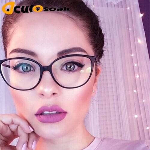 Black Spectacle frame cat eye Glasses frame clear lens Women brand Eyewear optical frames myopia transparent Temples for glasses