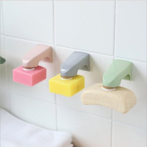 Soap Dishes Drain Magnetic Wall Mounted Soap Sponge Holder Storage Rack Bathroom Organizer Soap Holder Kitchen Soap Box