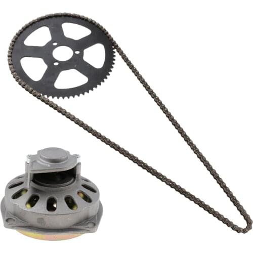 68T Rear Wheel Sprocket Disc + 25H Drive Chain + 7T Clutch Drum Gear Box Replacement Parts for 47 49cc 2 Stroke Dirt Bike