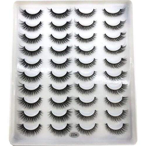 HBZGTLAD New 20 pairs 15-25 mm natural 3D false eyelashes fake lashes makeup kit Mink Lashes extension mink eyelashes maquiagem