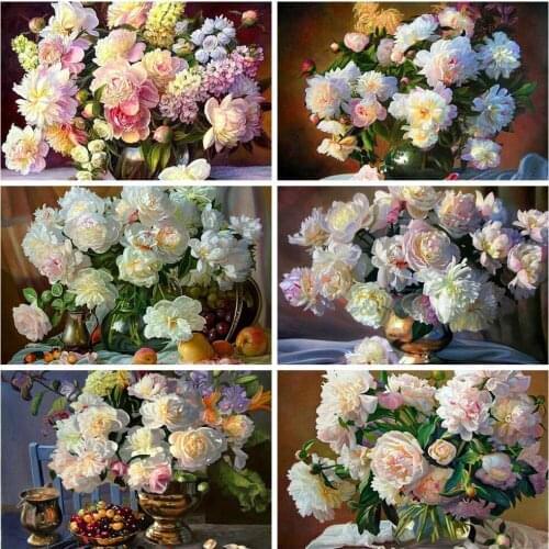 HUACAN 5D DIY Diamond Painting Flower Home Decoration Full Square Drill Embroidery Picture Handcraft Art Kit