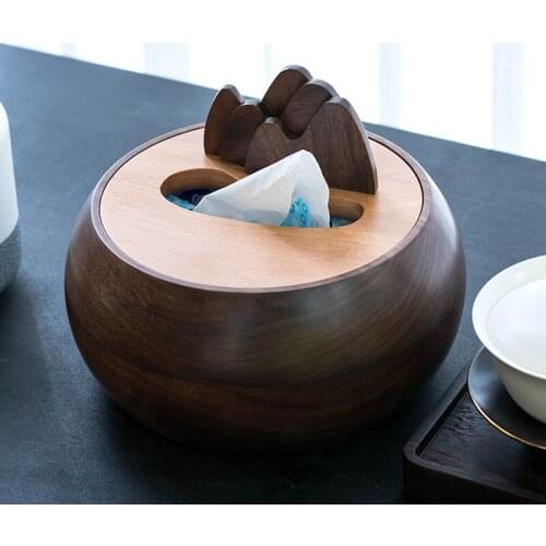 Nordic Square Tissue Box Nordic Storage Napkin Holder Car Retro Wood Cute Rolling Tray Caja Toallitas Tissue Boxes BY50TB