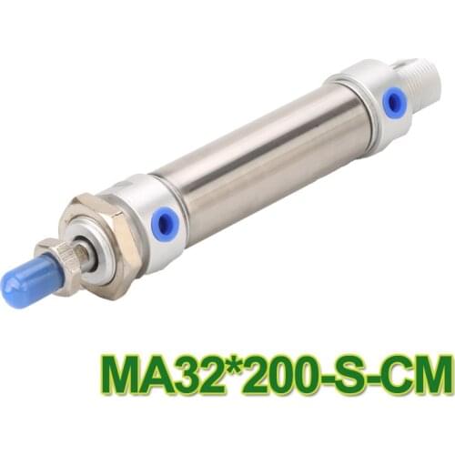 MA32*200-S-CM MA Stainless Steel Single rod 1.5MPa pneumatic air cylinder mini cilindros MA 32*200 ma32-200 ma 32-200 32x200