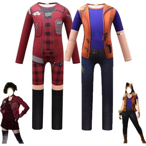 Fashion Halloween Costumes for Kids Zombies 2 Addison Cosplay Girls Eliza Outfits Bodysuit Jumpsuits Children Carnival Clothing